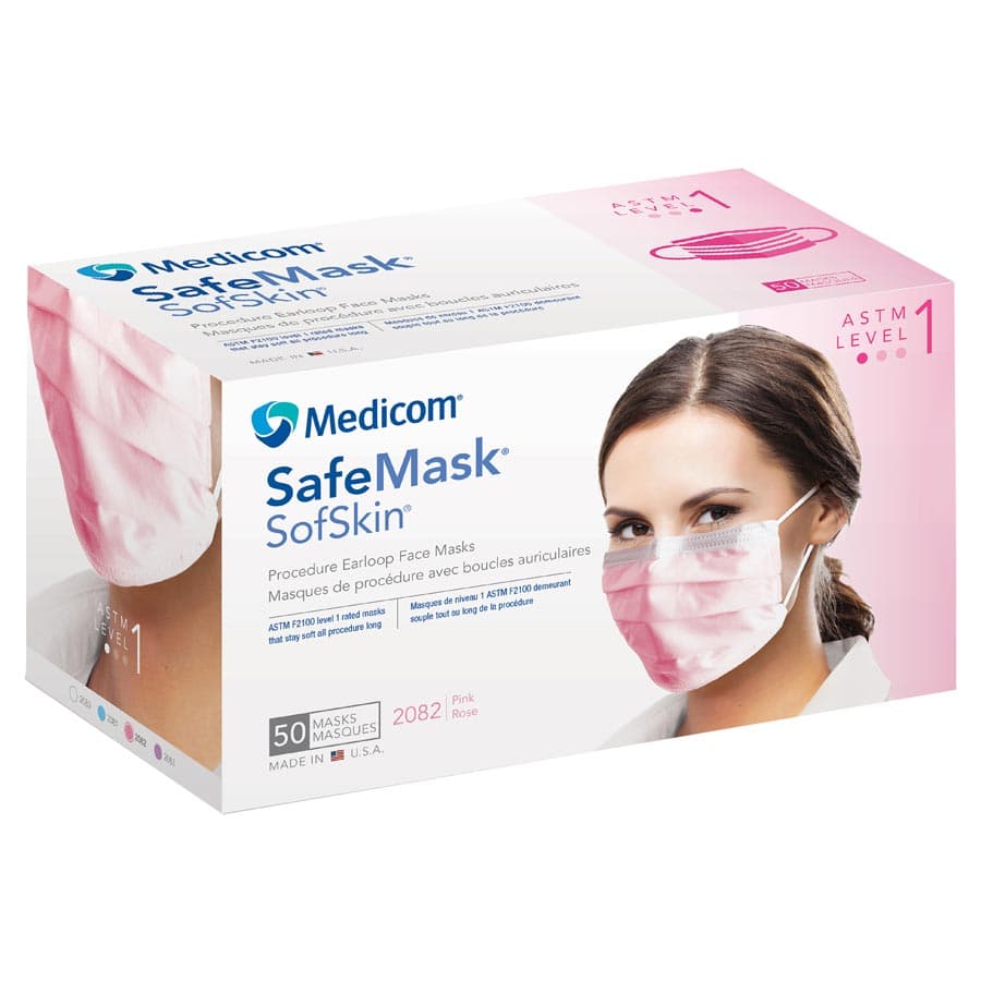 SafeMask SofSkin Procedure Earloop Face Masks, ASTM Level 1, White, 50/Box, 2080 thumbnail 15