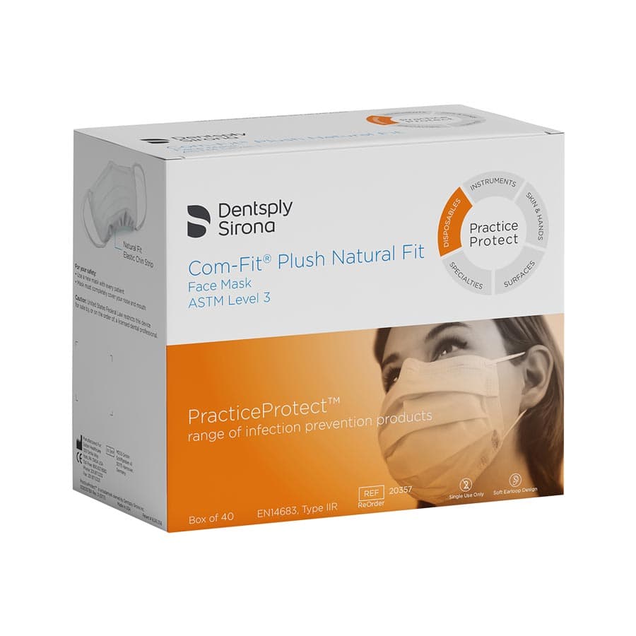 Com-Fit Plush Natural Fit Masks, ASTM Level 3, Ear-Loop, White, 40/Box, CFP-3 - Com-Fit Plush Natural Fit Masks - WHITE 40/Bx. ASTM Level 3. Ear-Loop. CFP-3 - Image 1
