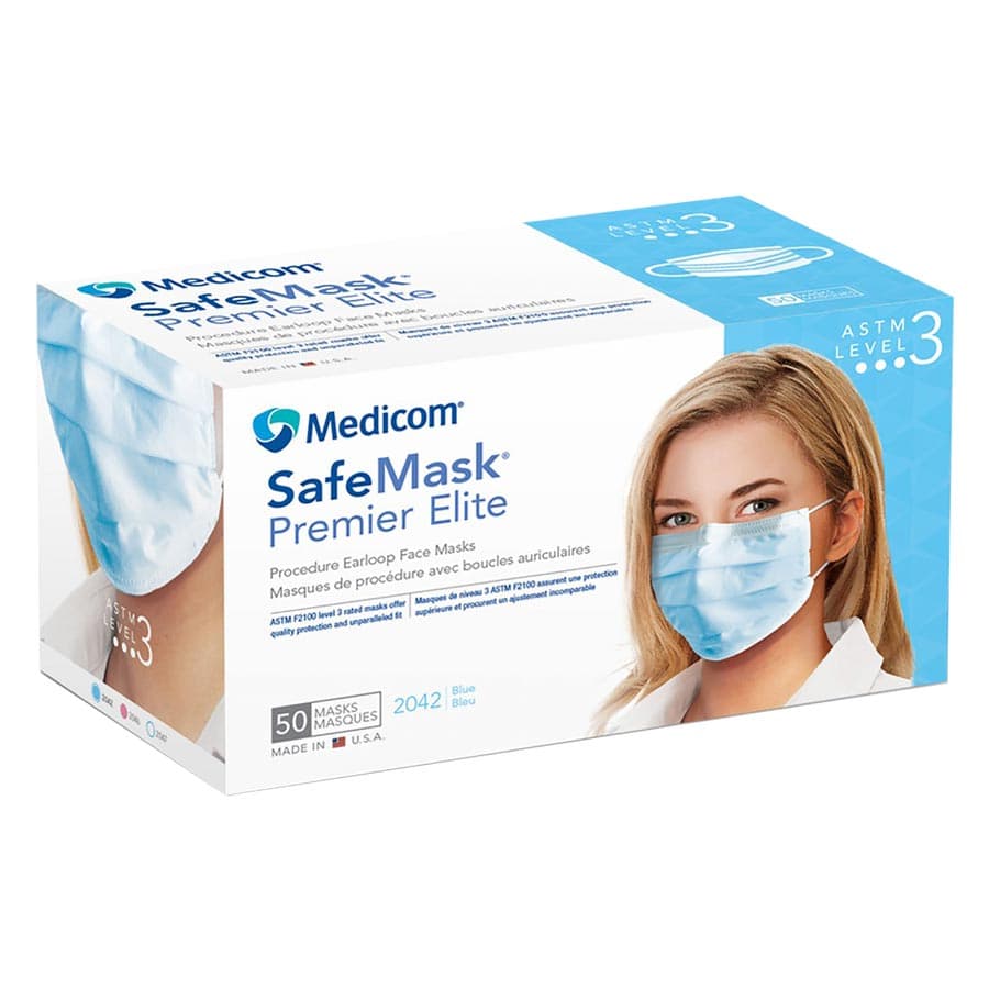 SafeMask Premier Elite Procedure Face Mask, ASTM Level 3, Blue, Ear Loop, 50/Box, 2042 thumbnail 19