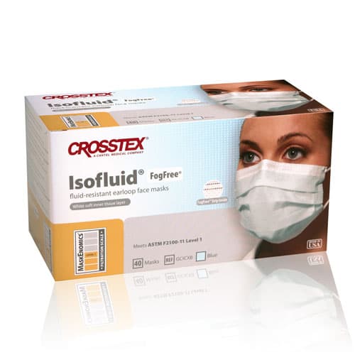 Isofluid FogFree™ SecureFit Surgical Face Mask, ASTM Level 1, Blue, Ear Loop, 40/Box, GCICXBSF thumbnail 13