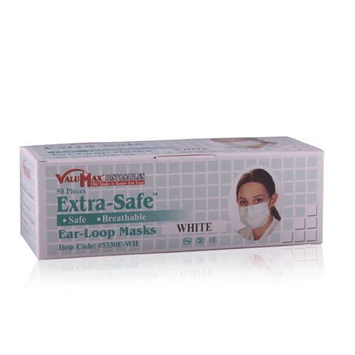 ValuMax Extra-Safe Ear-Loop Masks, White, Level 3, 50/Box, 5330E-WH thumbnail 4