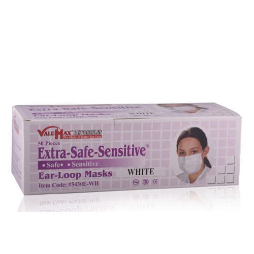 ValuMax Extra-Safe Sensitive Ear-Loop Masks, White, ASTM Level 3, 50/Box, 5430E-WH thumbnail 3