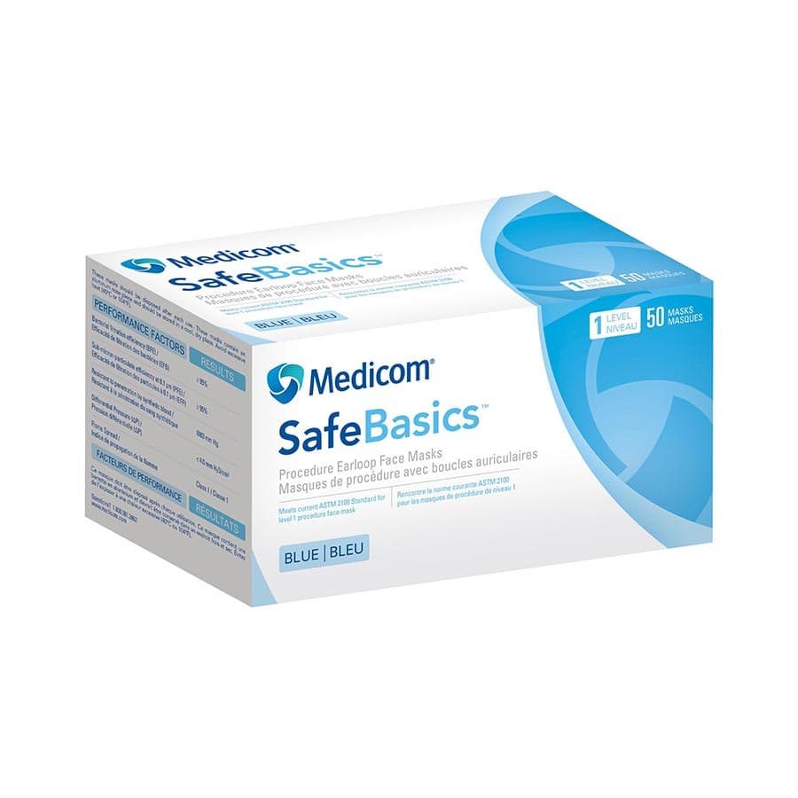 SafeMask Classics Procedure Face Mask, ASTM Level 1, Earloop, Blue, 50/Box, 205115 thumbnail 17