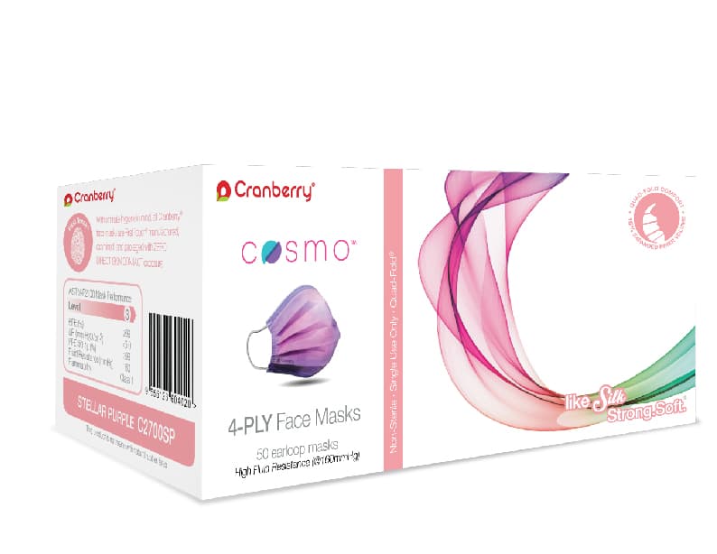 Cranberry Cosmo Procedure Face Mask, ASTM Level 3, Stellar Purple, 50/Box, C2700SP thumbnail 15