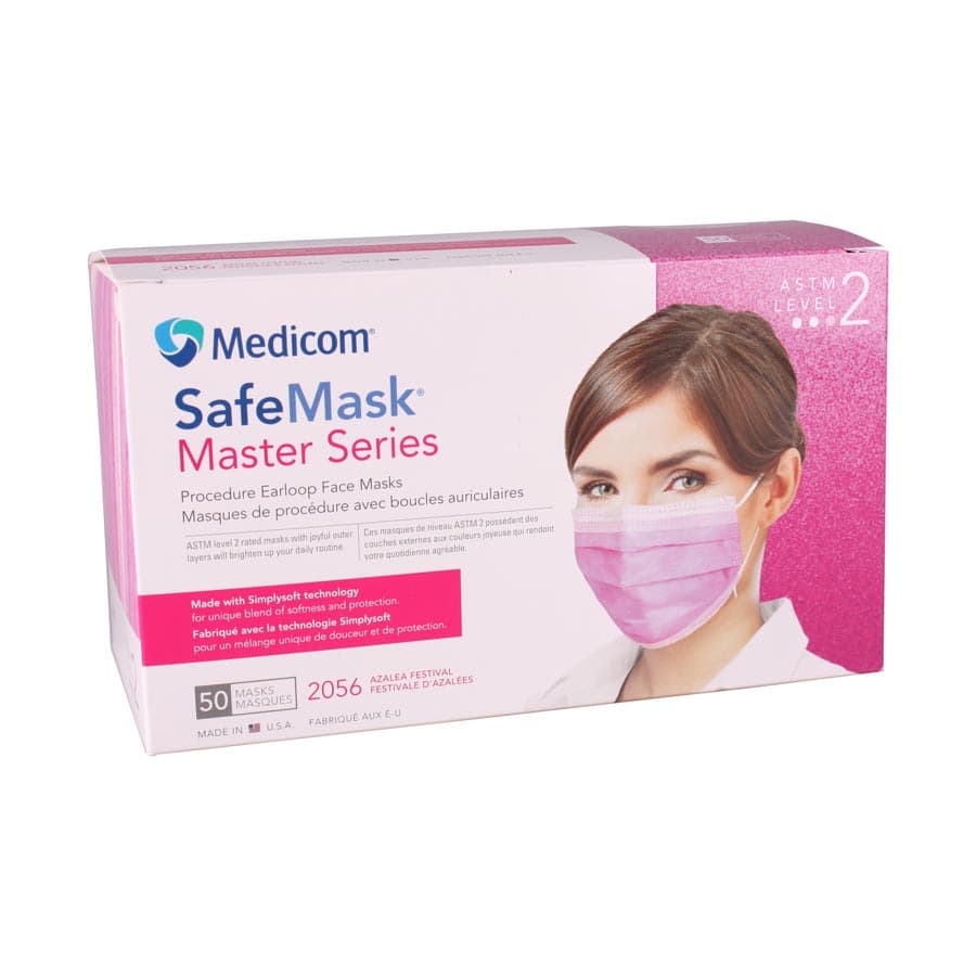 SafeMask Master Series Procedure Earloop Mask, ASTM Level 2, Azalea Festival (Bright Fuchsia), 50/Box, 2056 thumbnail 15