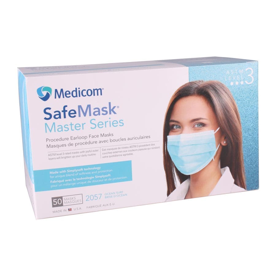 SafeMask Master Series Procedure Earloop Mask, ASTM Level 3, Ocean Surf (Aqua Marine), 50/Box, 2057 thumbnail 20