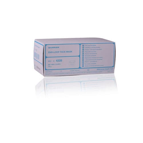 Molnlycke Barrier Medical Mask, Blue, 50/Box, 42281 - MOLNLYCKE BARRIER MEDICAL MASK BLUE 50/BX - Image 1