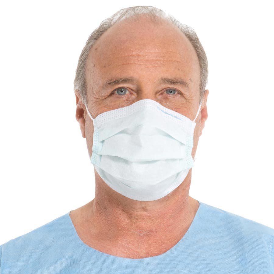 Halyard FLUIDSHIELD Level 1 Fog-Free Earloop Procedure Mask, White, 50/Box, 41802 thumbnail 2
