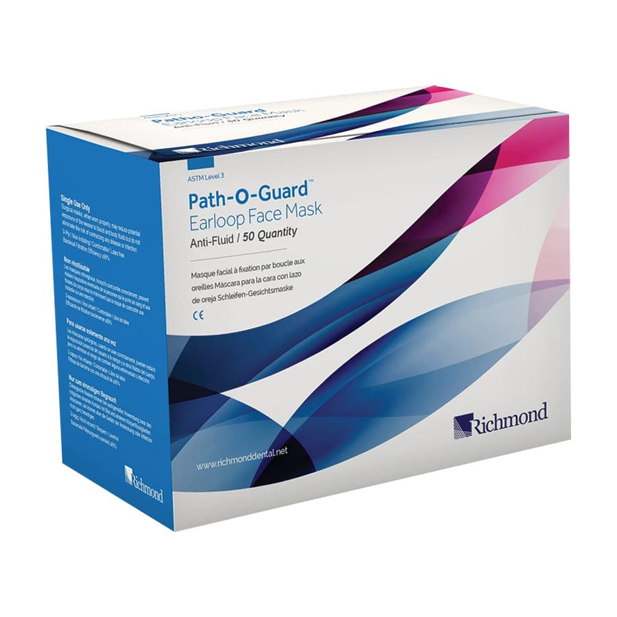 Richmond Path-O-Guard Anti-Fluid Earloop Face Mask, ASTM Level 3, Blue, 50/Box, 400582 thumbnail 12