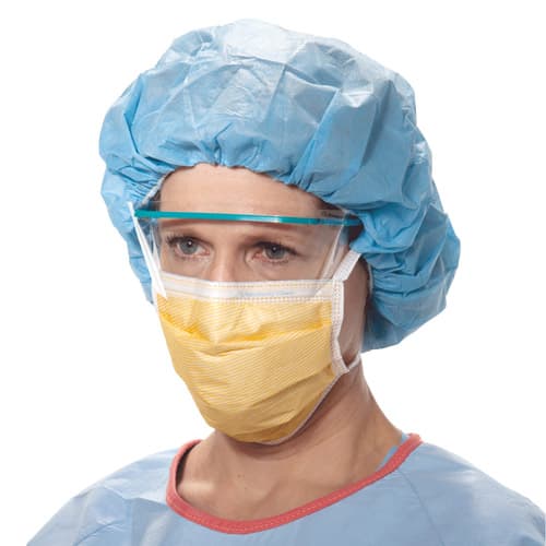 Halyard Fluidshield Fog-Free Surgical Mask, ASTM Level 3, Orange, Tie-On, 50/Box, 48207 thumbnail 3