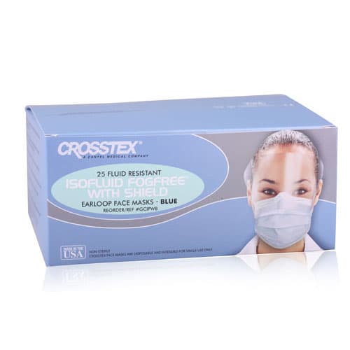 Isofluid FogFree™ Surgical Face Mask with Splash Visor, ASTM Level 1, Sapphire, Ear Loop, 25/Box, GCIPWS thumbnail 8