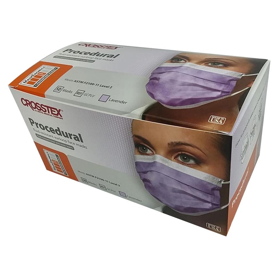 Crosstex Procedural Earloop Face Mask, ASTM Level 2, Lavender, 50/Box, GCPLV thumbnail 18