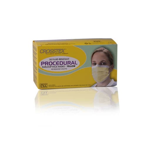 Crosstex Procedural Earloop Face Mask, ASTM Level 2, Fluid Resistant, Yellow, 50/Box, GCPYE thumbnail 13