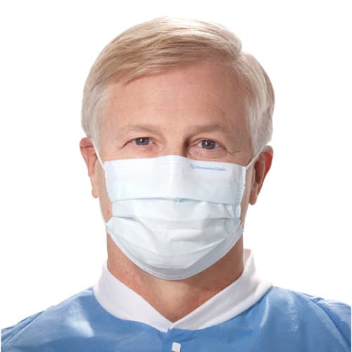 Halyard The Lite One Earloop Procedure Mask, Blue, Pleat-Style, 50/Box, 62356 thumbnail 3