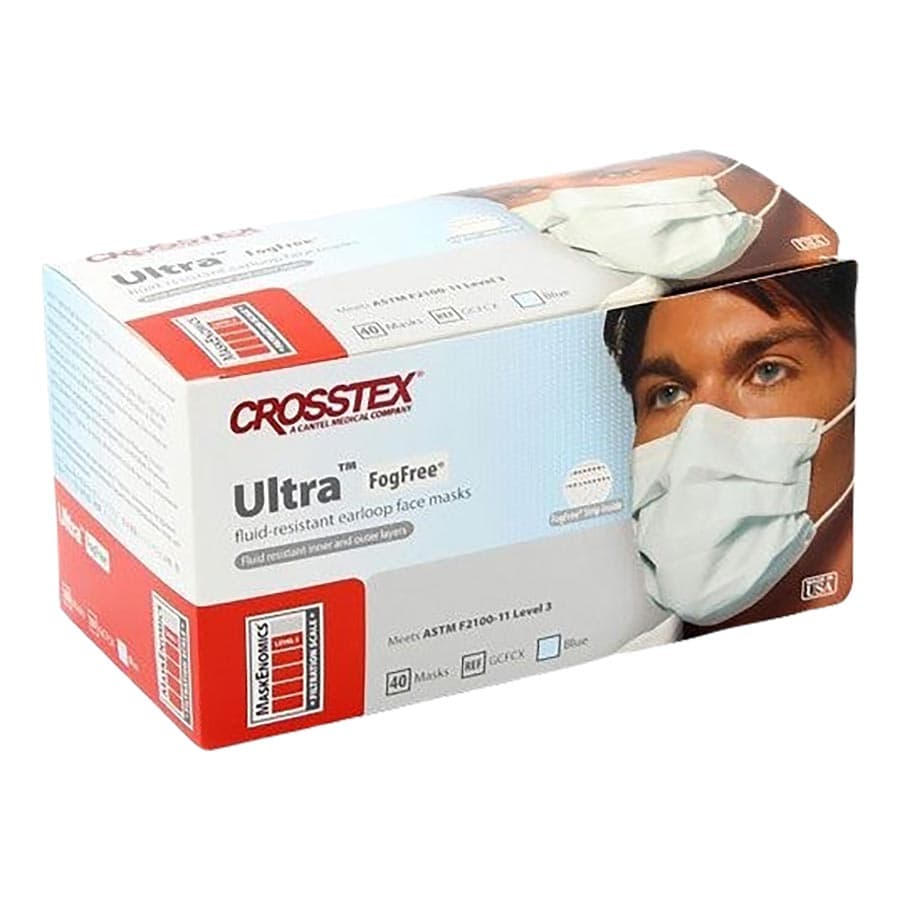Crosstex Ultra Earloop Face Masks, ASTM Level 3, Latex Free, Blue, 40/Box, GCFCXU thumbnail 16