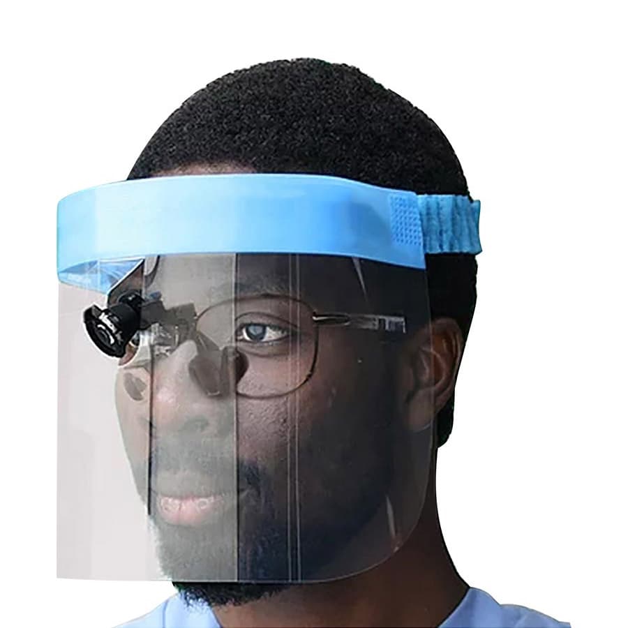ProGear Loupe Saver Face Shield with Headlight Cut-Out, Foam Headpiece, Elastic Headband, 24/Box, FM89011 thumbnail 9