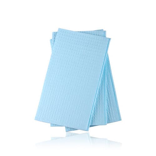Tidi Choice Patient Bib, 17" x 18", 2-Ply Tissue/1-Ply Poly, Blue, Waffle-Embossed, 500/Case, 917473 thumbnail 7