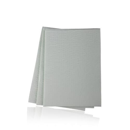 Crosstex Advantage Plus Patient Towels, 2-Ply Tissue/1-Ply Poly, Silver Grey, 13" x 18", Vantage Fold, 500/Case, WEXASI thumbnail 5