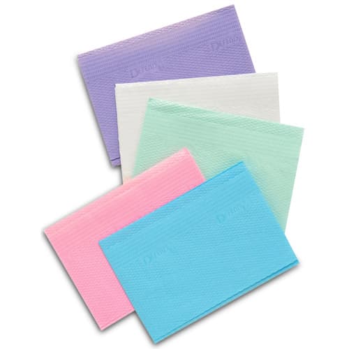 Defend Plus Patient Bibs, 2-Ply Tissue/1-Ply Poly, 13" x 18", Blue, 500/Case, PB-8001 thumbnail 2
