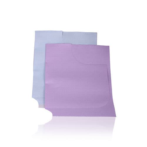 Tidi Products Prophy/Endo Bib, 29" x 21", Lavender, Tissue/Poly/Tissue, Contour Neck, 100/Case, 917480 thumbnail 6