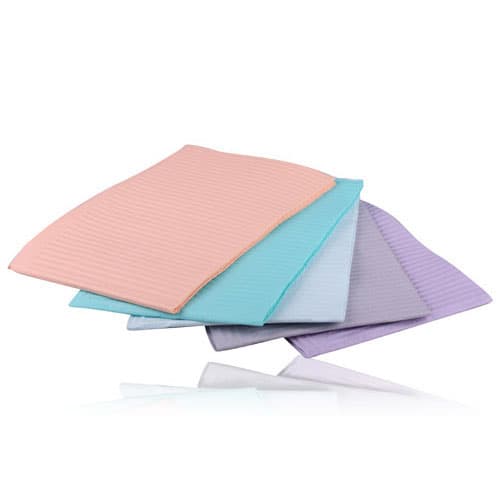 Medicom SafeBasics Dry-Back Plus Dental Bibs, 3-Ply Paper + 1-Ply Poly, White, 13" x 18", 500/Case, 8383 thumbnail 5