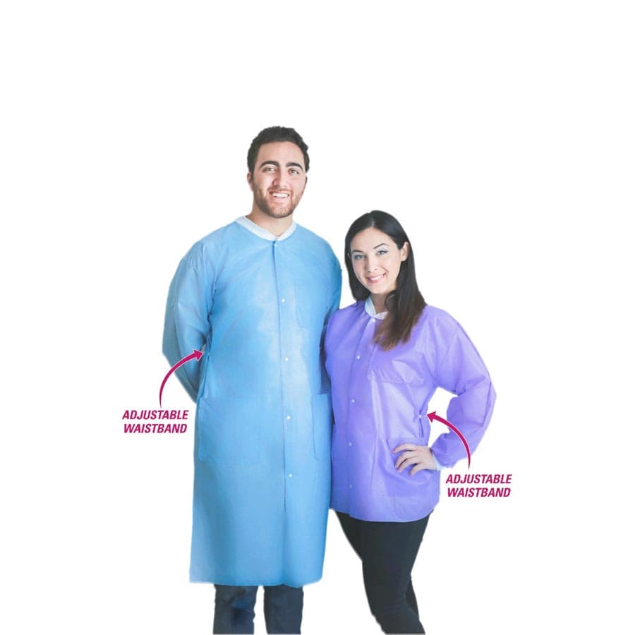 FitMe Disposable Lab Jacket, Purple, Medium, 10/Bag, UGJ-6504-M thumbnail 8