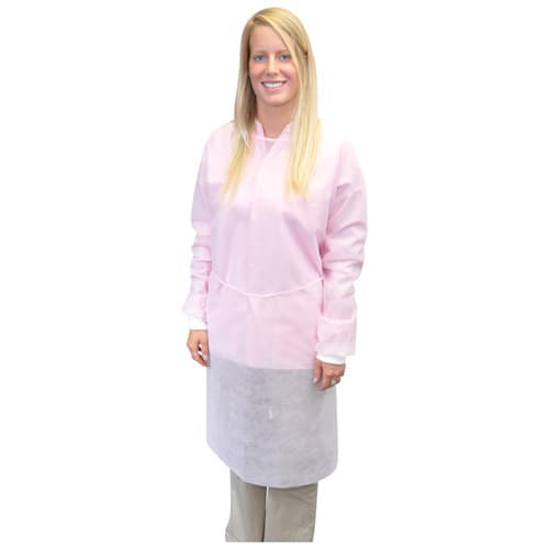 Maytex Knit Cuff Isolation Gowns, Pink, 50/Box, 6010PINK - Maytex - Knit Cuff Gowns - Image 1