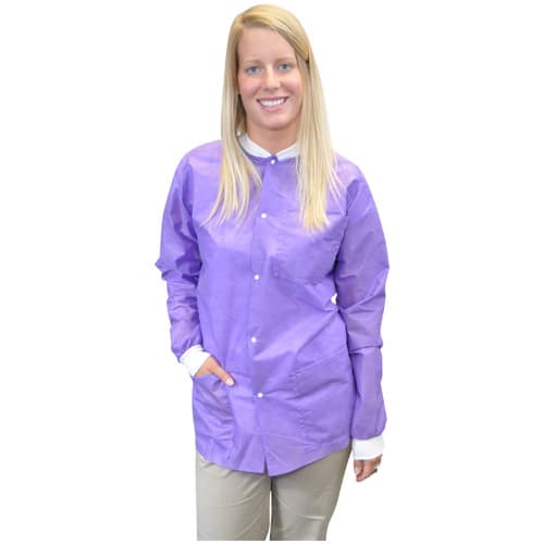 Maytex Disposable Lab Jacket, Purple, 30/Case, 6200PU-M - Maytex - Lab Jackets - Image 1