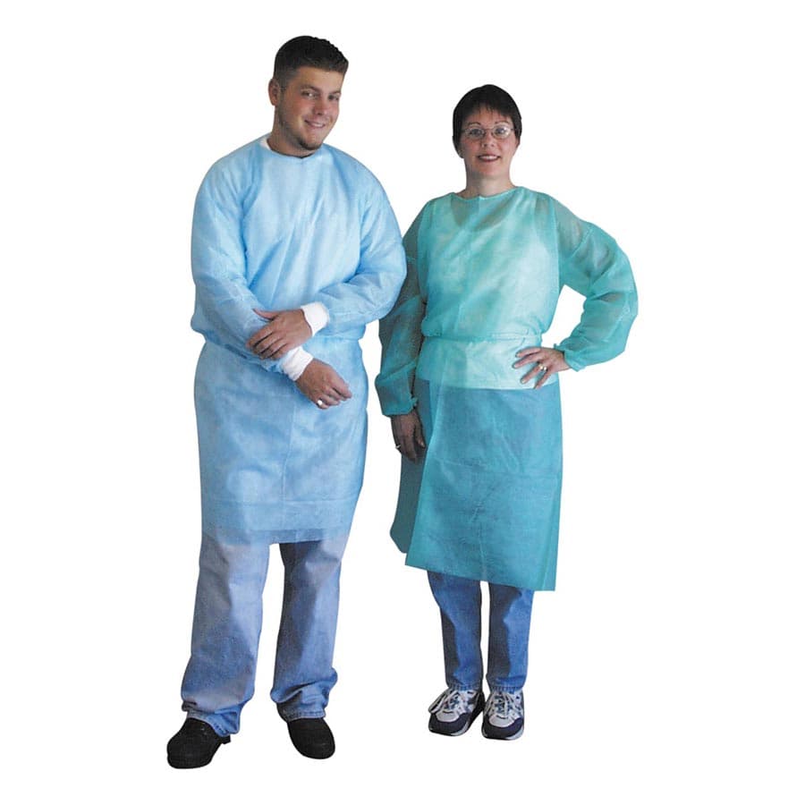 Valumax Isolation Gowns with Elastic Cuffs, Blue, Disposable, Knee-Length, 50/Pk, 3230B thumbnail 4