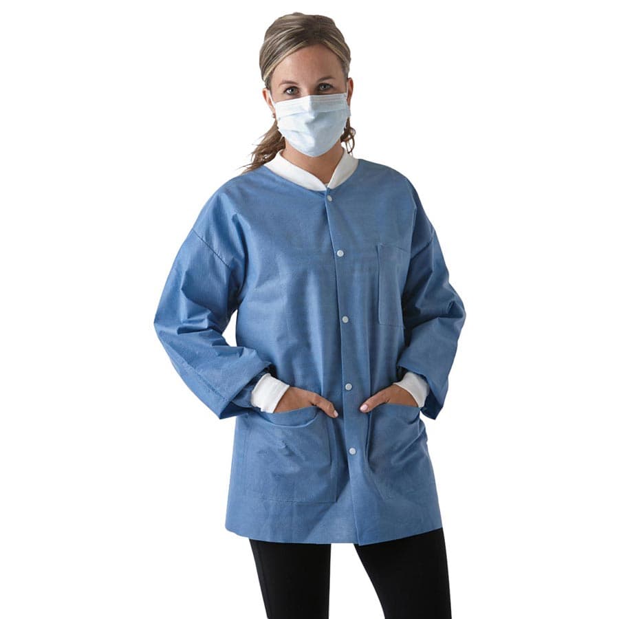 Medicom SafeWear Hipster Jacket, Deep Blue, 2X-Large, SMS Polypropylene, 12/Pack, 8101-E thumbnail 12