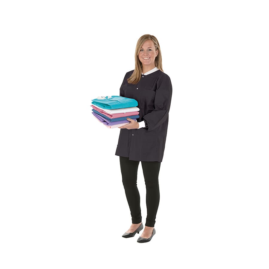 SafeWear Hipster Jacket, X-Large, Jet Black, Latex-Free, Fluid Resistant, AAMI Level 2, 12/Pk, 8118-D thumbnail 13