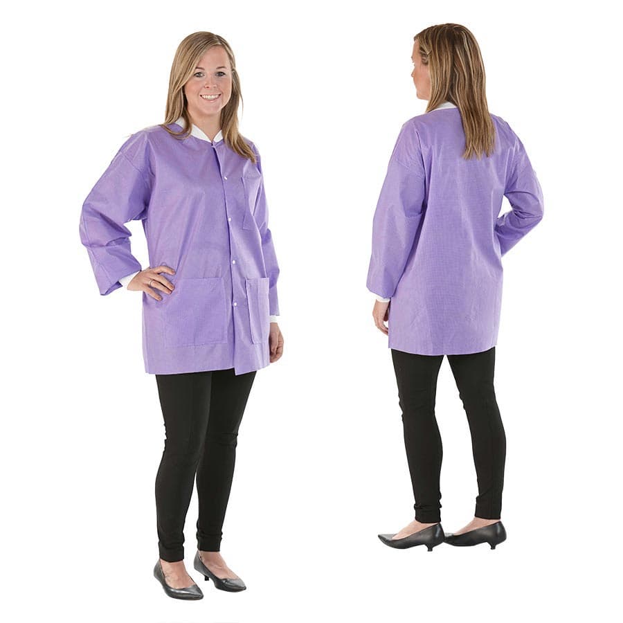 SafeWear Hipster Jacket, Small, Plum Purple, 45 g/m2 SMS, AAMI Level 2, 12/Pk, 8103-A thumbnail 12