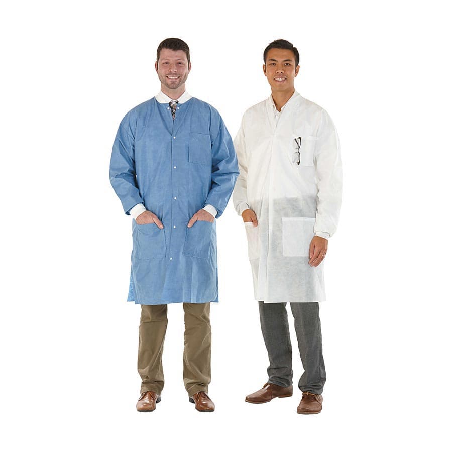 Medicom SafeWear High Performance Disposable Lab Coat, Deep Blue, X-Large, 12/Bag, 8107-D thumbnail 13