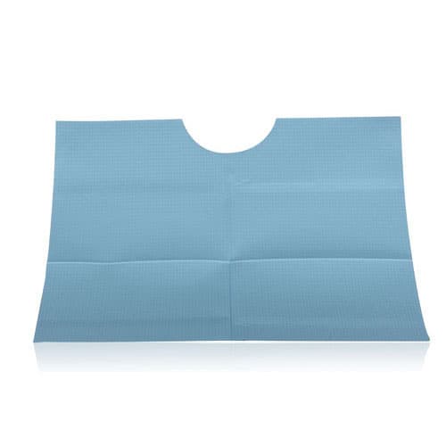 Tidi Products Contour Neck Patient Bib, 3-Ply Tissue with Poly Backing, Green, 18" x 22", 400/Case, 917902 thumbnail 3