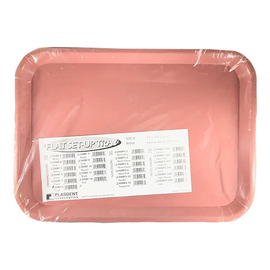 Plasdent Set-Up Tray, Flat Size B (Ritter), 13 3/8" x 9 5/8" x 7/8", Coral, 1/Pk, 300BF-6 thumbnail 7