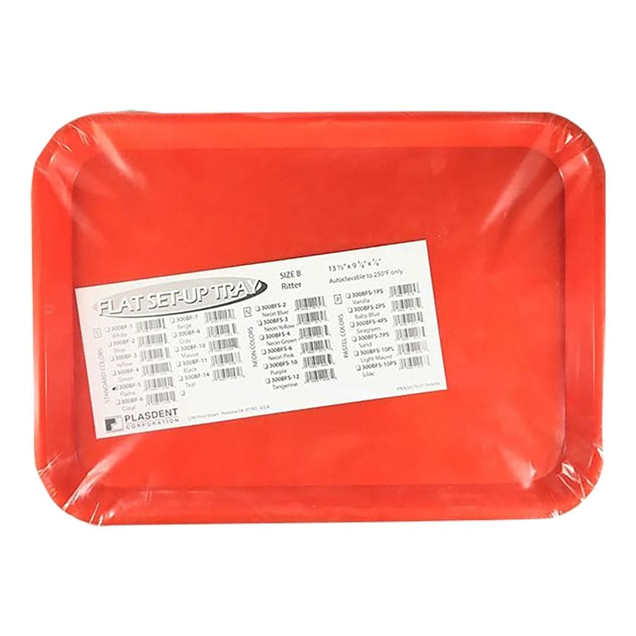 Plasdent Set-Up Tray, Flat Size B (Ritter), Flame, 13-3/8" x 9-5/8" x 7/8", 1/Pk, 300BF-5 thumbnail 3
