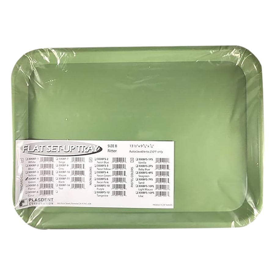 Plasdent Set-Up Flat Tray, Size B (Ritter), Green, 13-1/2" x 9-5/8" x 7/8", 1/Pk, 300BF-4 thumbnail 6