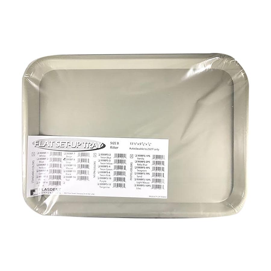 Plasdent Set-Up Plastic Flat Tray, Size B (Ritter), Gray, 13-1/2" x 9-5/8" x 7/8", 1/Pk, 300BF-9 thumbnail 9