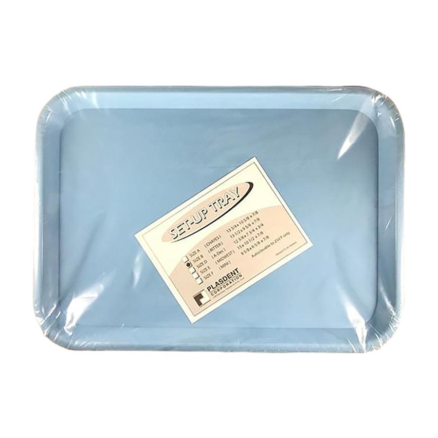 Plasdent Set-Up Flat Tray, Size B, Baby Blue, 13 3/8" x 9 5/8" x 7/8", 1/Pk, 300BFS-2PS thumbnail 3