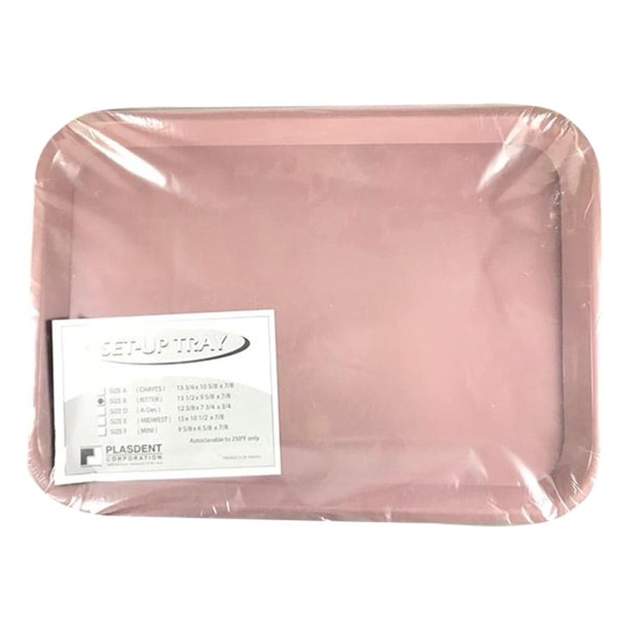 Plasdent Set-Up Flat Tray, Size B (Ritter), Mauve, 13-3/8" x 9-5/8" x 7/8", 1/Pk, 300BF-10 thumbnail 3