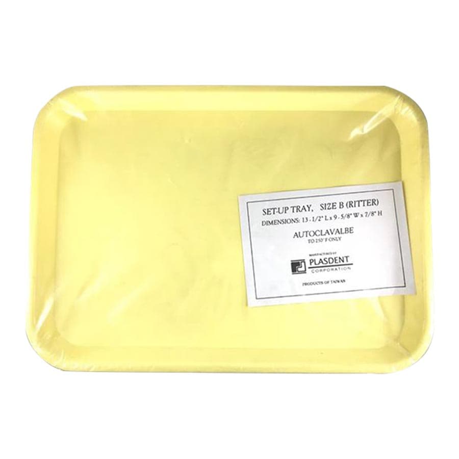 Plasdent Set-Up Plastic Flat Tray, Size B (Ritter), Yellow, 13-1/2" x 9-5/8" x 7/8", 1/Pk, 300BF-3 thumbnail 7