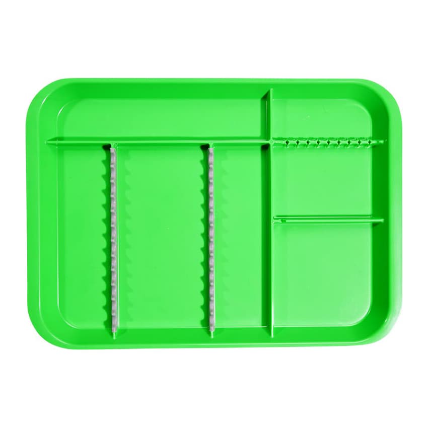 Zirc B-Lok Divided Setup Tray, Size B, Neon Green, 13-3/8" x 9-5/8" x 7/8", 20Z451P thumbnail 4