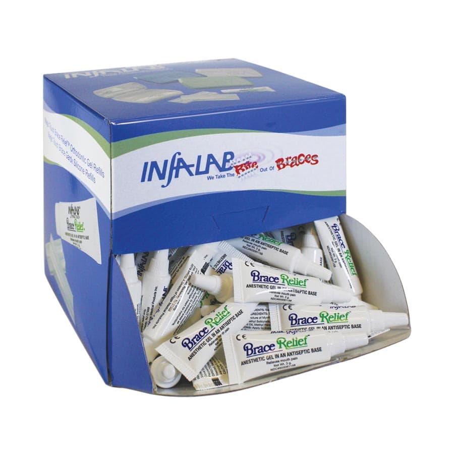Brace Relief Ortho Gel, 10% Benzocaine, 3g Tubes, 144/Box, 399-760 - Brace Relief Gel, 3g tubes (144 ct) - Image 1
