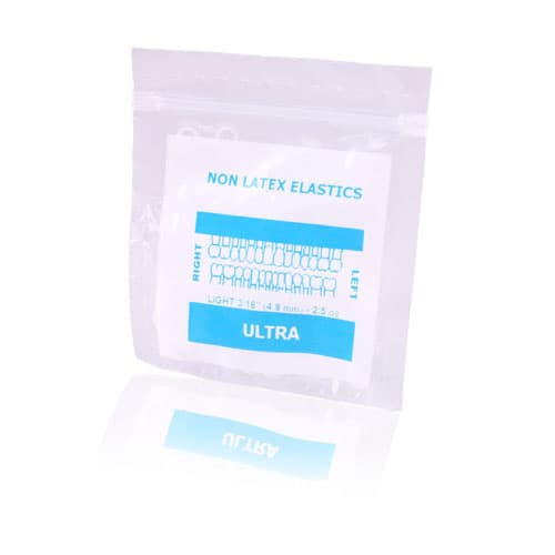 Fairfield Orthodontics Latex-Free Orthodontic Elastics, 5/16" Light Force, 2.5-3.5 oz, 10000/Pack, 400-704 - ***use 34-934040*** Elastics Latex-Free 5/16" (Light Force) 2.5 - 3.5oz 10000/Pack - Image 1