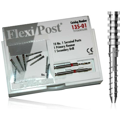 Flexi-Post Titanium Serrated Posts Refill Kit, Size 1, Red, 10/Pack, 135-01 thumbnail 2