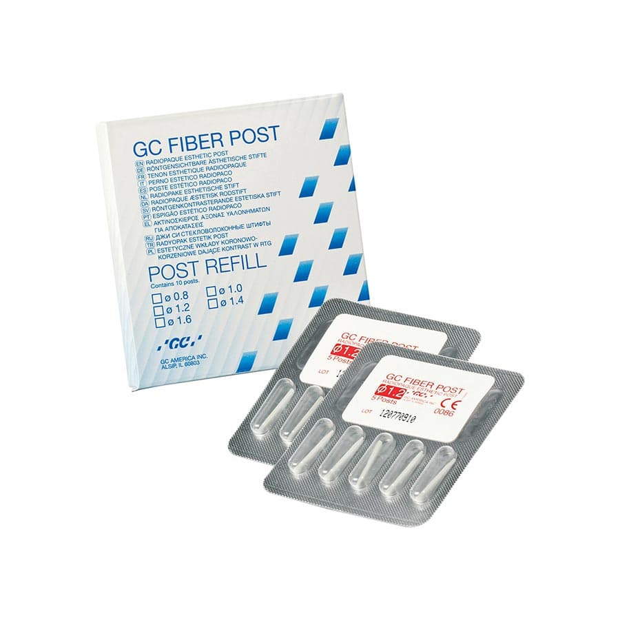 GC Fiber Post Assortment Kit, Radiopaque Esthetic Glass Fiber Posts with Drills, 15 Posts (5 each of 1.2mm, 1.4mm, 1.6mm) and 3 Drills, 400001 thumbnail 9