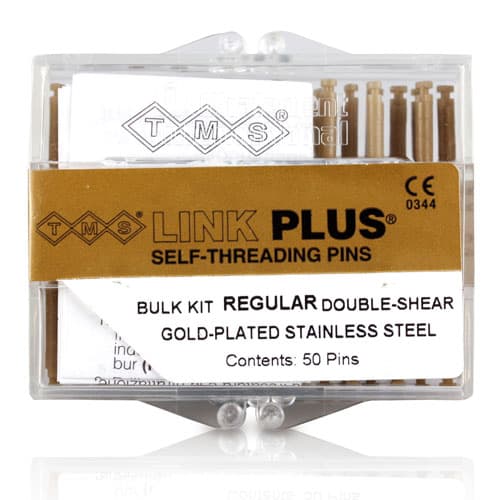 TMS Link Plus Self-Threading Retention Pins, Regular Double Shear, Gold-Plated Stainless Steel, 0.027" (0.675 mm), Bulk Kit of 50, L-752 thumbnail 4