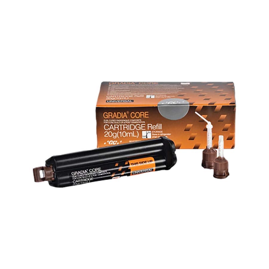 GC America GRADIA CORE Cartridge Refill, Dual-Cured Radiopaque Composite for Core Build-Up & Post Cementation, 10 mL (20 g), 1/Pk, 003652 thumbnail 6