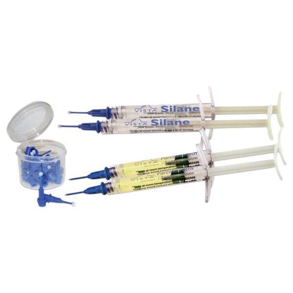 Vista Apex Porcelain Etch Etching Gel, 9.5% Hydrofluoric Acid, Standard Kit (2 x 1.2 mL Etch Syringes, 2 x 1.2 mL Silane Syringes, 25 Spira-Flo Brush Tips), 502500 thumbnail 11
