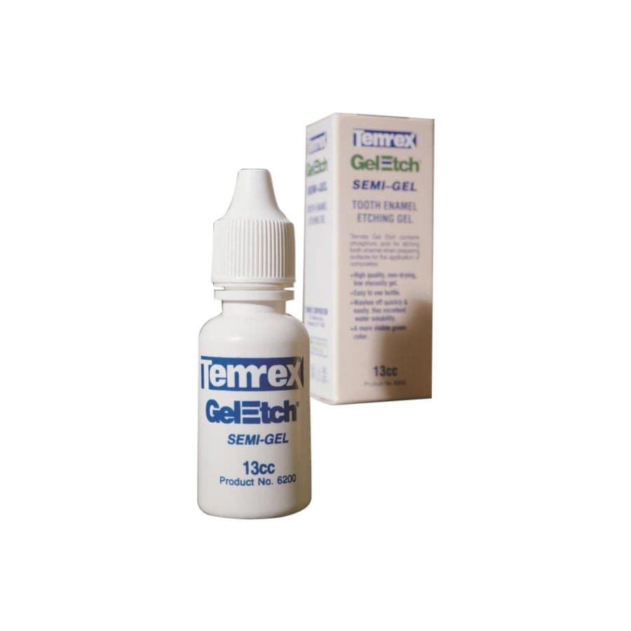 Temrex Gel-Etch Semi-Gel Enamel Etching Gel, 35% Phosphoric Acid, Low Viscosity, Green, 13 cc Bottle, 6200 thumbnail 11